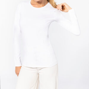 K3017 - T-shirt donna maniche lunghe girocollo<br/><br/>