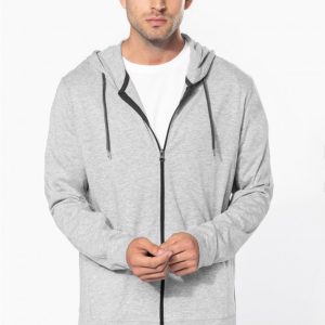 K438 - Felpa leggera in cotone con cappuccio