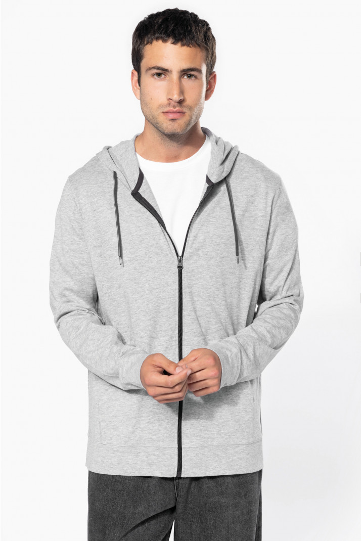 K438 - Felpa leggera in cotone con cappuccio