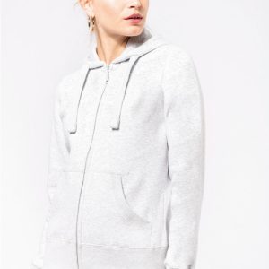 K464 - Felpa donna con cappuccio full zip