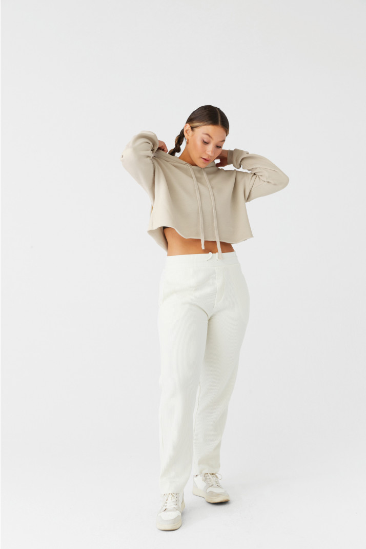 BE7502 - Felpa corta con cappuccio