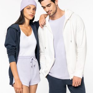 NS417 - Felpa unisex slavato con cappuccio e zip -Terry280 - 280g