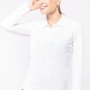 K244 - Polo piqué donna manica lunga