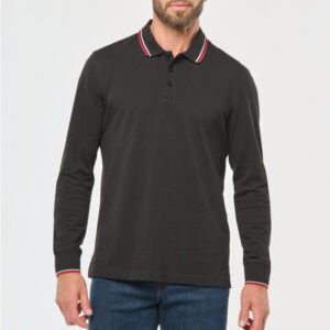 K280 - Polo piqué uomo maniche lunghe