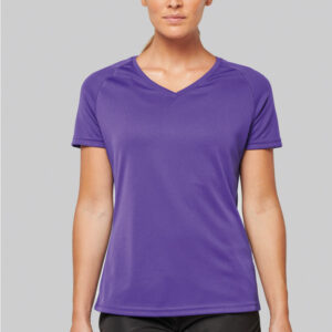 PA477 - T-shirt donna sportiva a manica corta scollo a V