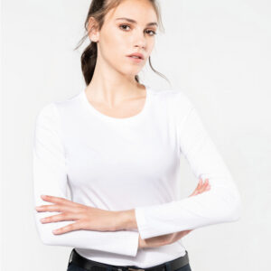 PK303 - T-shirt donna Supima® maniche lunghe e girocollo