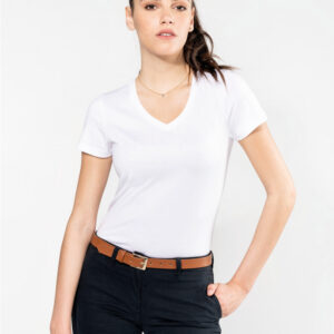 PK305 - T-shirt donna Supima® maniche corte e scollo a V
