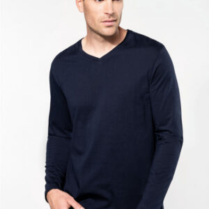 PK306 - T-shirt uomo Supima® maniche lunghe e scollo a V