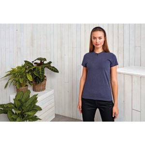 PR319 - T-shirt donna collo con bottoni ecologico "Comis"