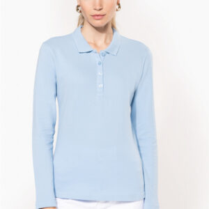 K257 - Polo piqué donna manica lunga